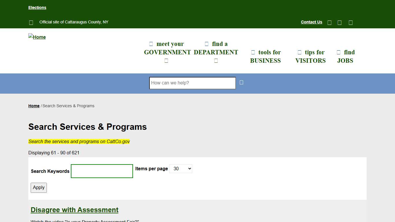 Search Services & Programs Cattaraugus County Website